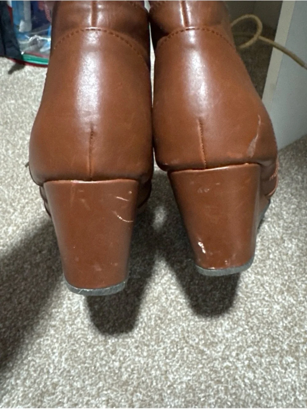 Women’s Lace-Up Wedge Booties in Brown